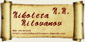 Nikoleta Milovanov vizit kartica